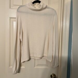 Madewell cream turtleneck ribbed long sleeve sweater size XXL